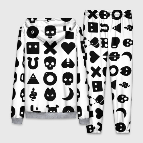 Мужской костюм 3D Love death robots pattern white, цвет меланж - фото 2