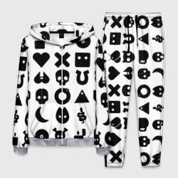 Мужской костюм 3D Love death robots pattern white