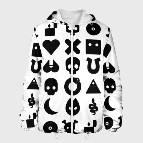 Мужская куртка 3D Love death robots pattern white, цвет 3D печать