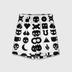 Детские спортивные шорты 3D Love death robots pattern white