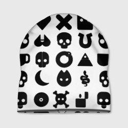 Шапка 3D Love death robots pattern white