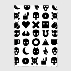 Постер Love death robots pattern white