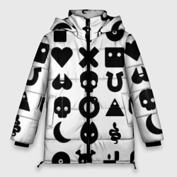 Женская зимняя куртка Oversize Love death robots pattern white