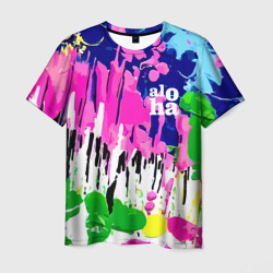 Мужская футболка 3D Colorful abstraction - aloha