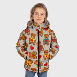 Зимняя куртка для мальчиков 3D Мишки в свитерах и сердечки - фото 2