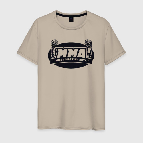 Мужская футболка хлопок Martial arts, цвет миндальный