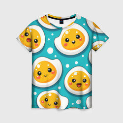 Женская футболка 3D Kawaii паттерн милые яйца