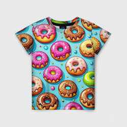 Паттерн сахарные пончики с глазурью – Детская футболка 3D с принтом купить со скидкой в -33%