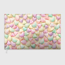 Флаг 3D Сердечки розовые конфетки