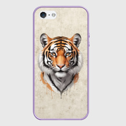 Чехол для iPhone 5/5S матовый Портрет тигр