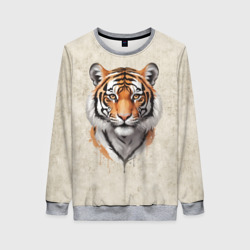 Женский свитшот 3D Портрет тигр