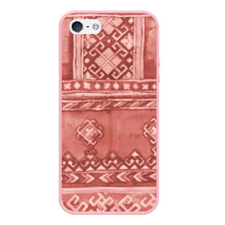 Чехол для iPhone 5/5S матовый Красный славянский орнамент