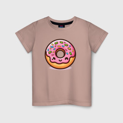 Милый розовый пончик – Детская футболка хлопок с принтом купить со скидкой в -20%