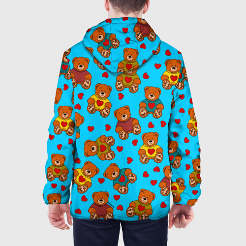 Мужская куртка 3D Мишки в цветных свитерах и сердечки, цвет 3D печать - фото 5