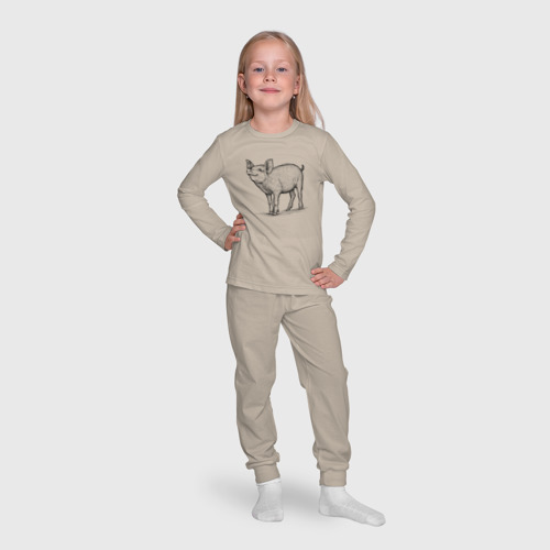 Детская пижама с лонгсливом хлопок с принтом Хрюшка довольная, фото #4