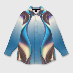 Фантастический плавно изгибающийся металл – Женская рубашка oversize 3D с принтом купить со скидкой в -9%