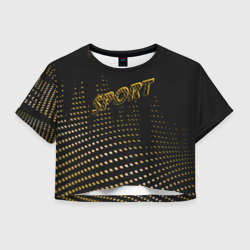 Женская футболка Crop-top 3D Спорт переход желтый