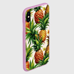 Чехол для iPhone XS Max матовый Ананасы - экзотические фрукты - фото 2