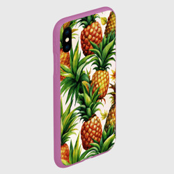 Чехол для iPhone XS Max матовый Ананасы - экзотические фрукты - фото 2
