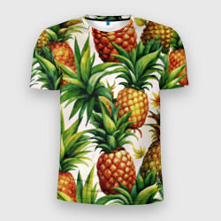 Ананасы - экзотические фрукты – Мужская футболка 3D Slim с принтом купить со скидкой в -9%