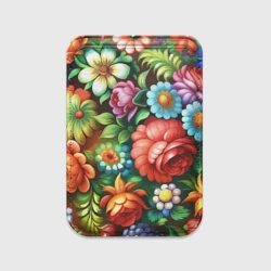Картхолдер Magsafe магнитный Жостово роспись цветы традиционный узор