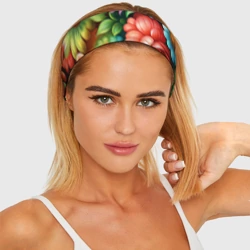 Повязка на голову 3D Жостово роспись цветы традиционный узор - фото 2