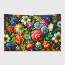 Флаг-баннер Жостово роспись цветы традиционный узор