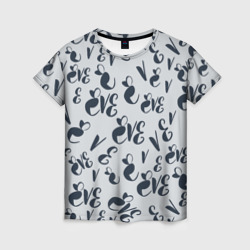  Ева буквы паттерн – Женская футболка 3D с принтом купить со скидкой в -26%
