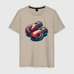 Боксерские перчатки - иллюстрация – Мужская футболка хлопок с принтом купить со скидкой в -20%