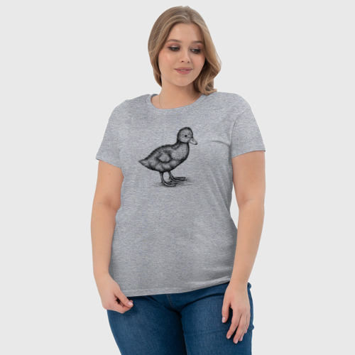 Женская футболка хлопок с принтом Утенок сбоку, фото #4