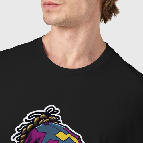 Мужская футболка хлопок Snoop dogg head, цвет черный - фото 6