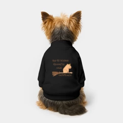 Свитшот для собак хлопок Мем капибара на метле: фея и ведьма - фото 2