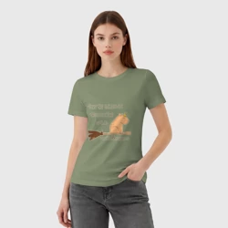 Женская футболка хлопок Мем капибара на метле: фея и ведьма - фото 2