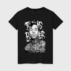 Женская футболка хлопок Барабанщик Travis Barker 