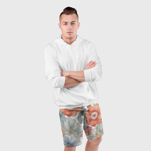 Мужские шорты спортивные с принтом Цветочный узор - нейросеть, фото #4