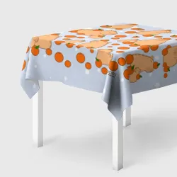 Скатерть 3D Мем капибара и мандарины