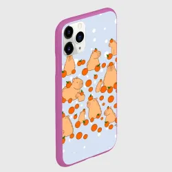 Чехол для iPhone 11 Pro матовый Мем капибара и мандарины - фото 2