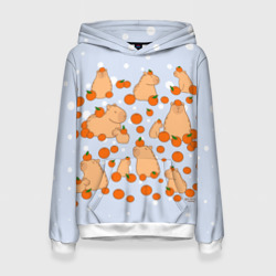 Женская толстовка 3D Мем капибара и мандарины