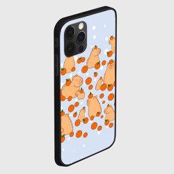 Чехол для iPhone 12 Pro Мем капибара и мандарины - фото 2