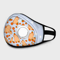 Маска из неопрена Мем капибара и мандарины