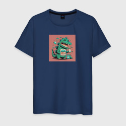 Принт с милым динозавриком – Мужская футболка хлопок с принтом купить со скидкой в -20%