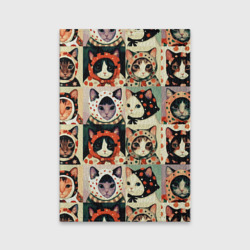 Обложка для паспорта матовая кожа Кот Алёнка - поп арт