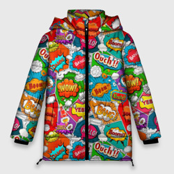 Женская зимняя куртка Oversize Bang Boom Ouch pop art pattern