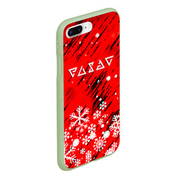 Чехол для iPhone 7Plus/8 Plus матовый Ведьмак зимняя охота снежинки - фото 2