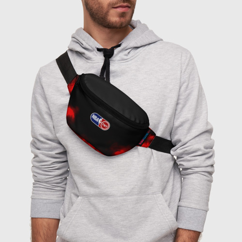 Поясная сумка 3D NBA абстрактные красные краски лого - фото 3