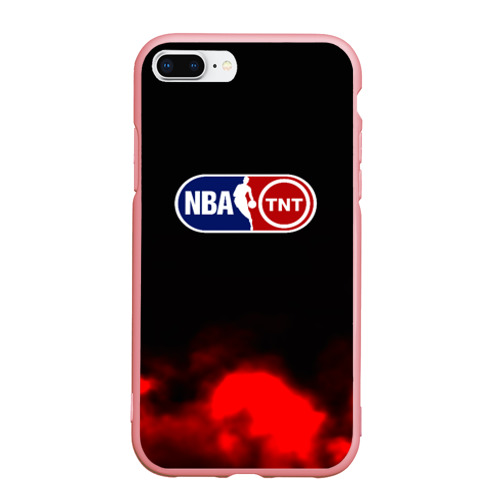 Чехол для iPhone 7Plus/8 Plus матовый NBA абстрактные красные краски лого, цвет баблгам