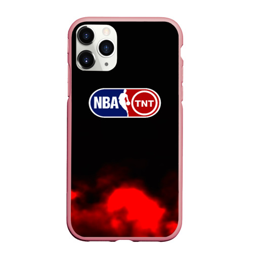 Чехол для iPhone 11 Pro Max матовый NBA абстрактные красные краски лого, цвет баблгам