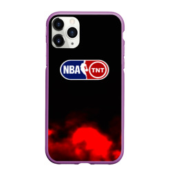 Чехол для iPhone 11 Pro Max матовый NBA абстрактные красные краски лого