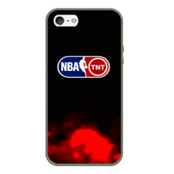 Чехол для iPhone 5/5S матовый NBA абстрактные красные краски лого