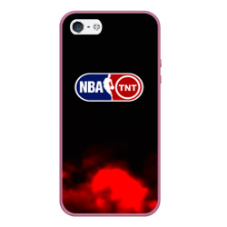 Чехол для iPhone 5/5S матовый NBA абстрактные красные краски лого